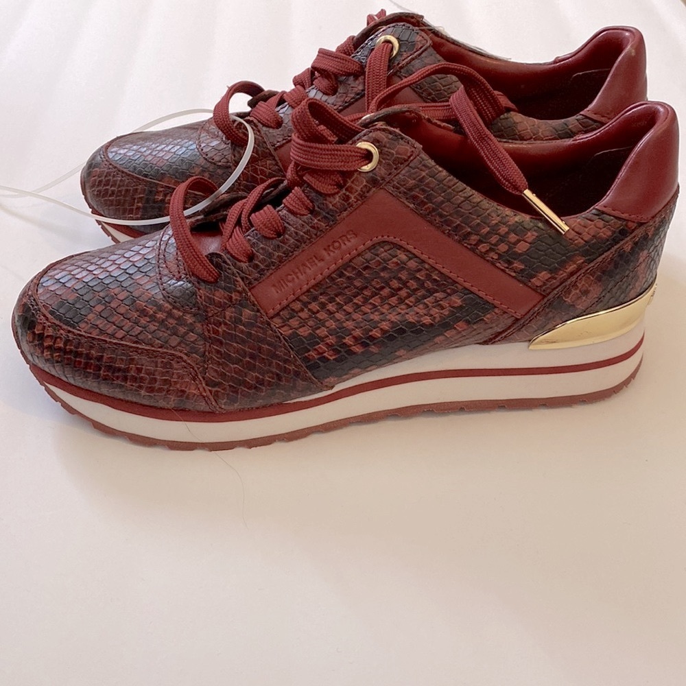 Michael kors snakeskin billy trainer sneakers 6.5 NWT - Picture 1 of 6